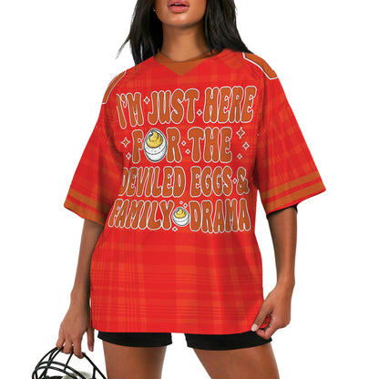 custom-thanks-giving-deviled-eggs-football-jersey-red-tka87-2702