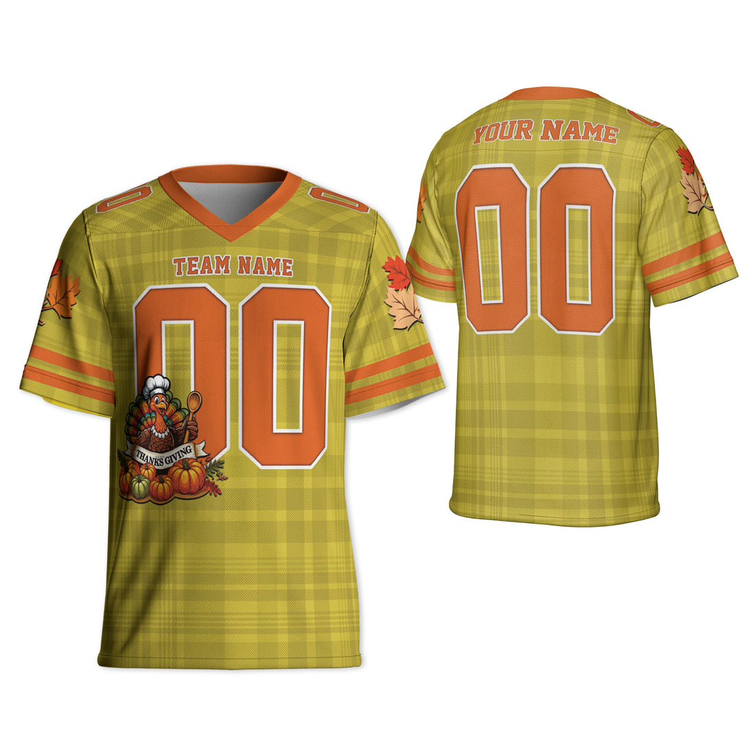 custom-thanksgiving-turkey-football-jersey-lime-green-tka88-3769