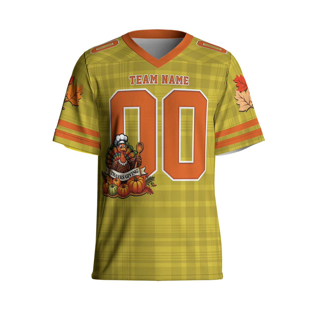 custom-thanksgiving-turkey-football-jersey-lime-green-tka88-3769
