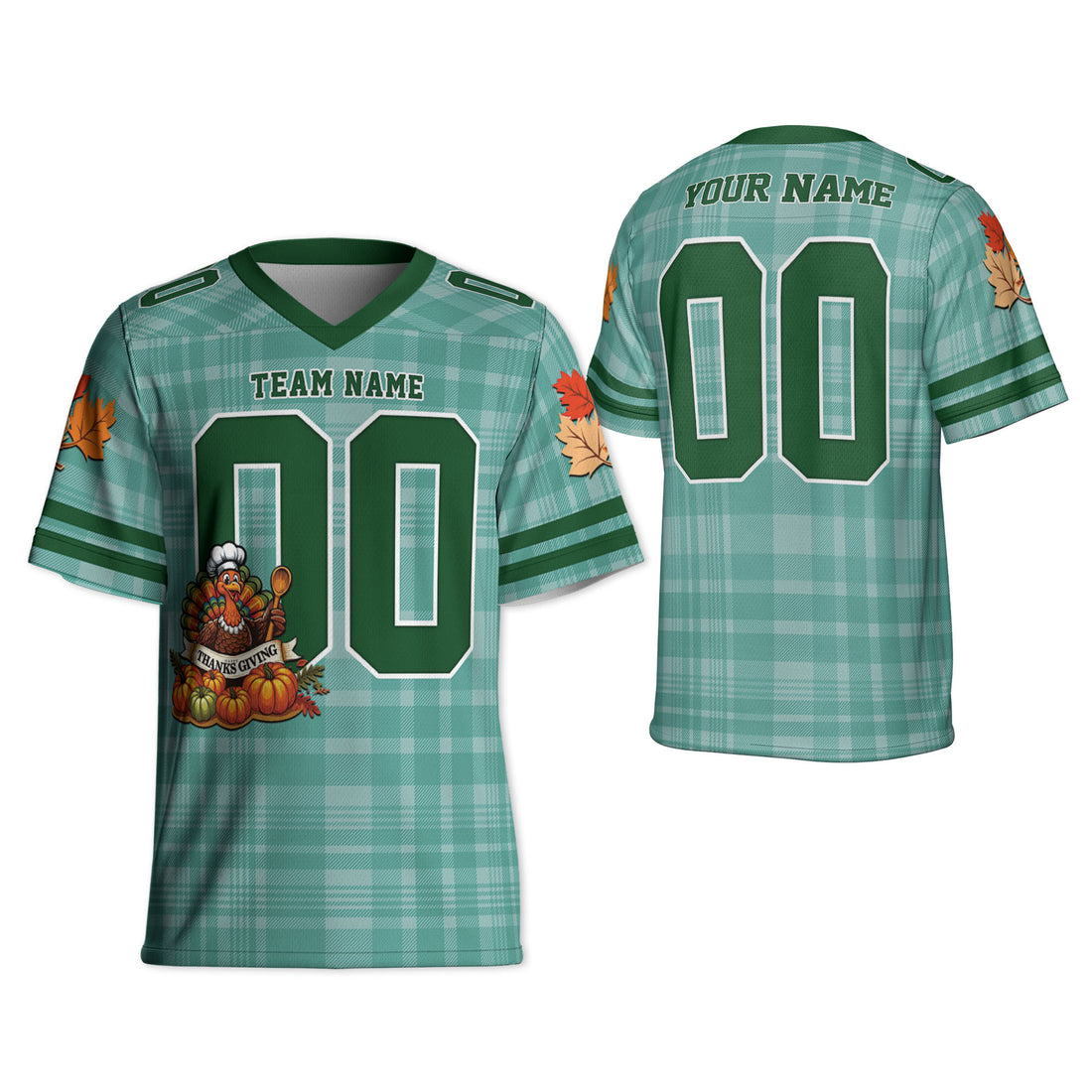 custom-thanksgiving-turkey-football-jersey-turquoise-tka88-6493