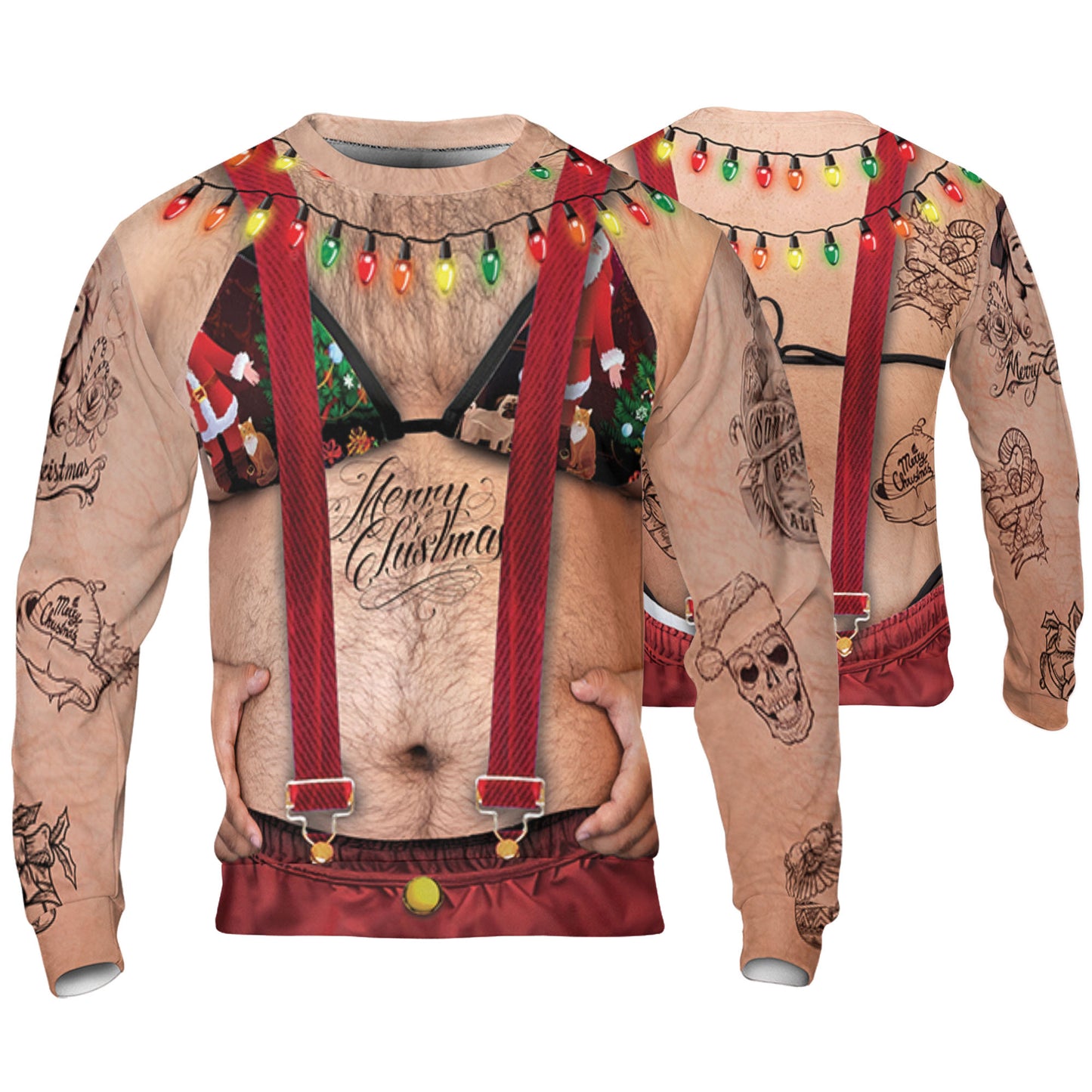 Custom Ugly Hairy Fat Santa Funny Shirt Cosplay TKA34