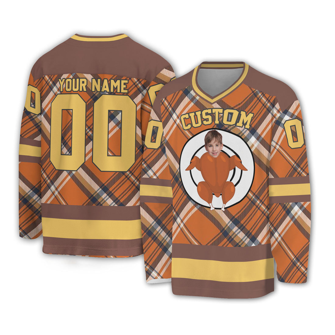 customized-funny-chichken-hockey-jersey-thanksgiving-pattern-orange-vdd36-9228