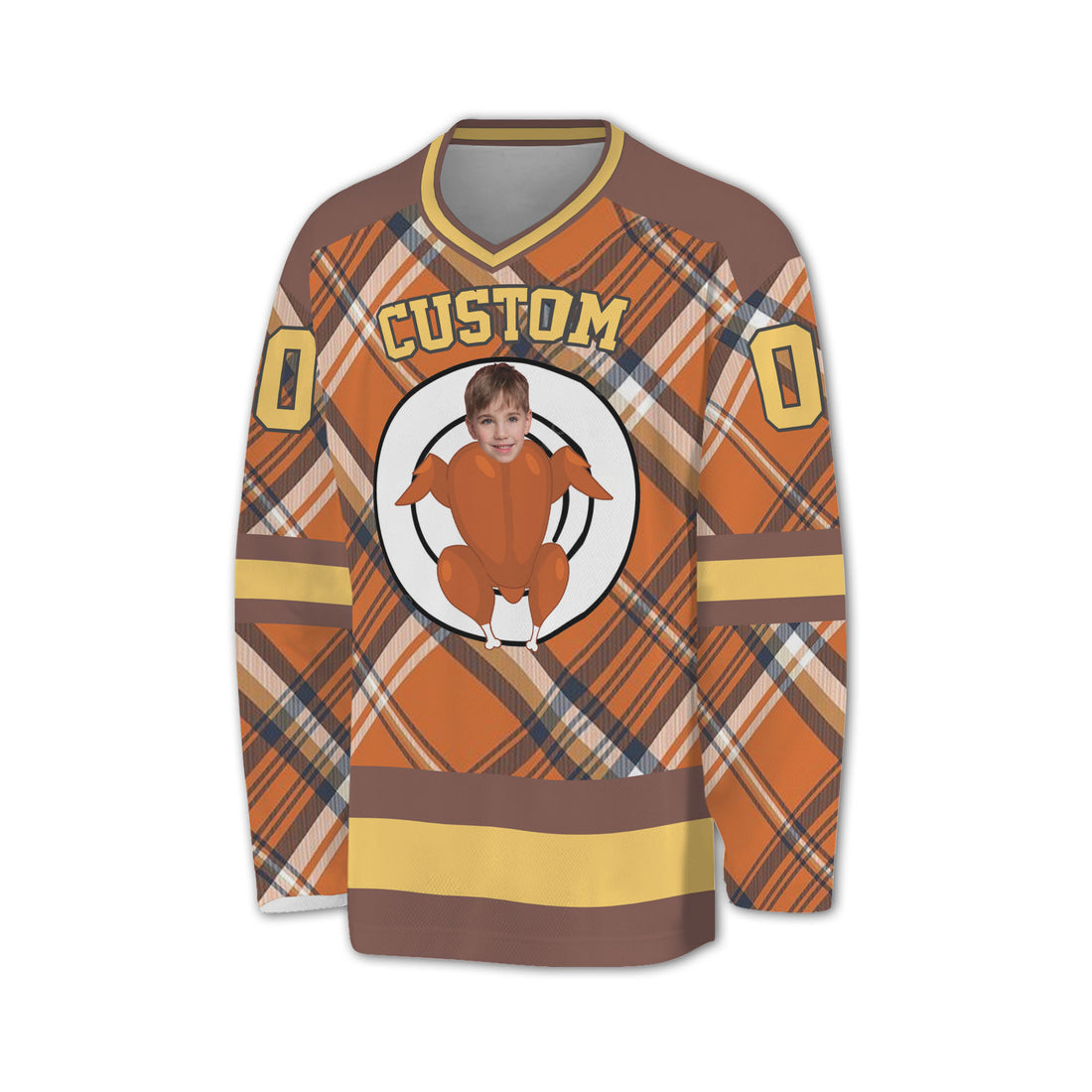 customized-funny-chichken-hockey-jersey-thanksgiving-pattern-orange-vdd36-9228