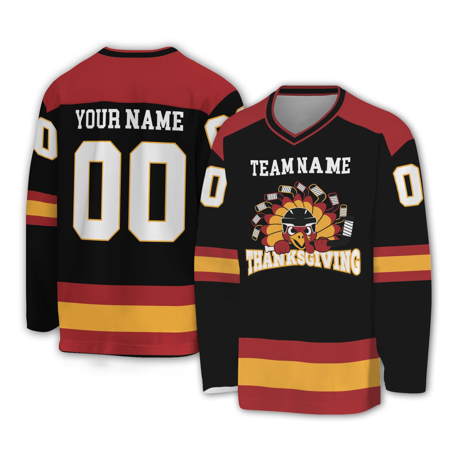customized-hockey-jersey-thanksgiving-chicken-logo-black-basic-vdd35-7876