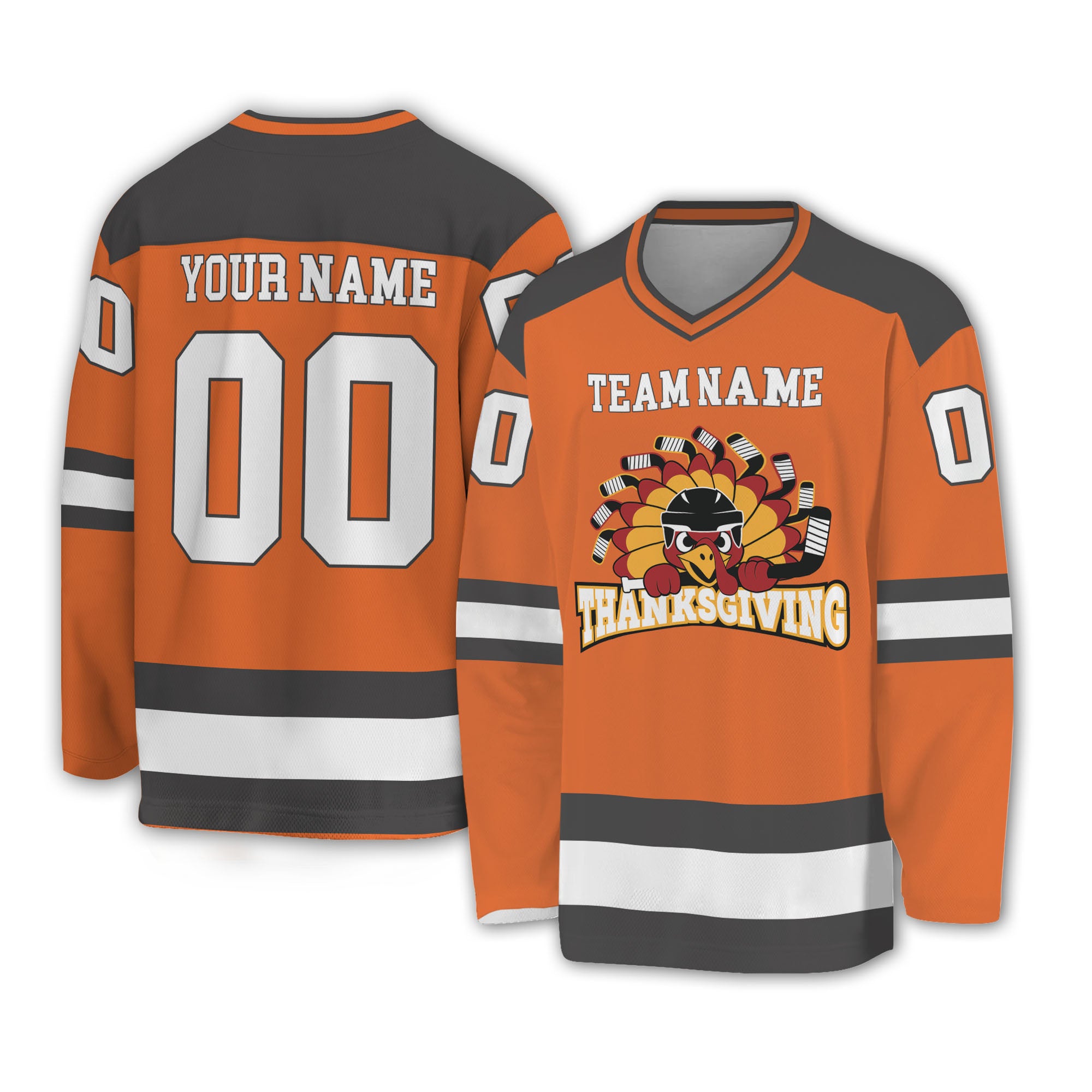 customized-hockey-jersey-thanksgiving-chicken-logo-orange-basic-vdd35-7208