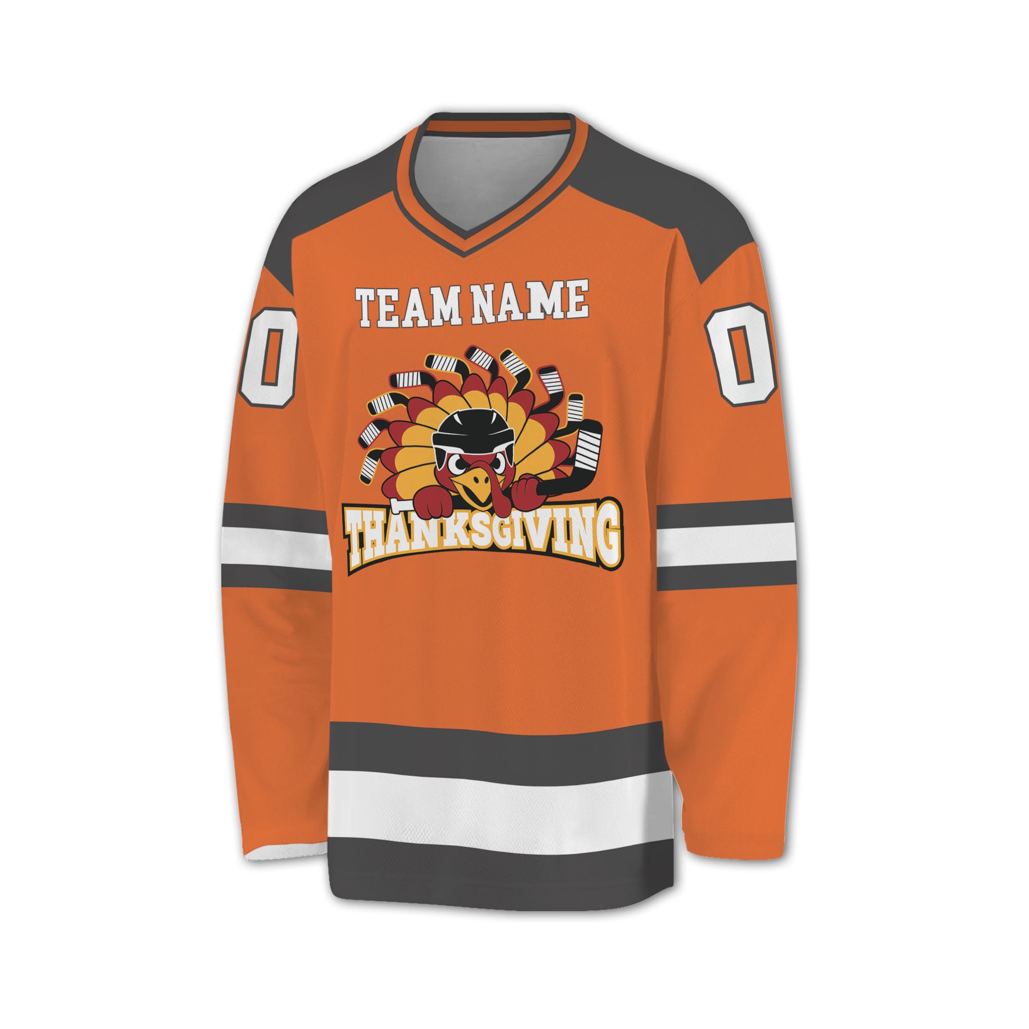 customized-hockey-jersey-thanksgiving-chicken-logo-orange-basic-vdd35-7208