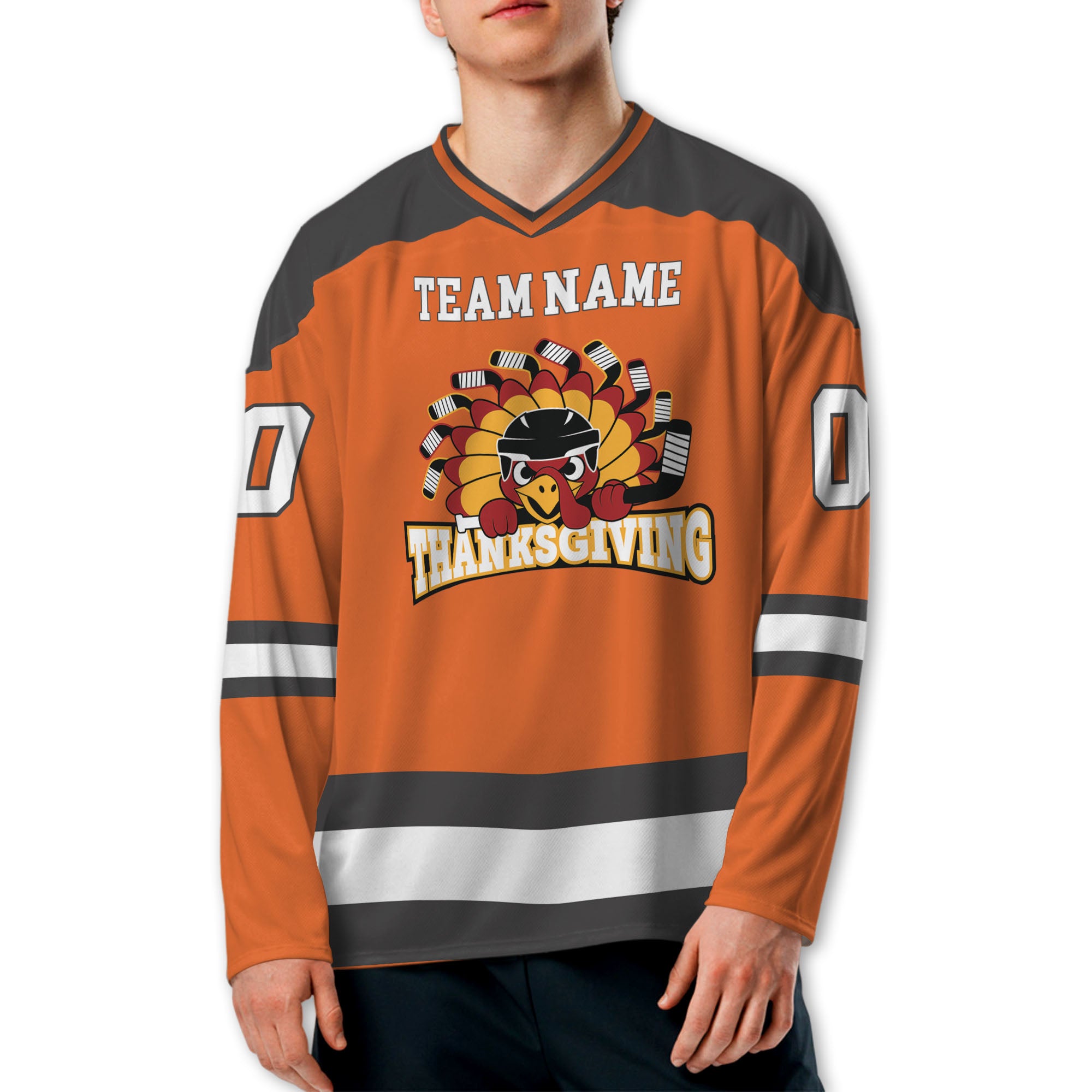 customized-hockey-jersey-thanksgiving-chicken-logo-orange-basic-vdd35-7208