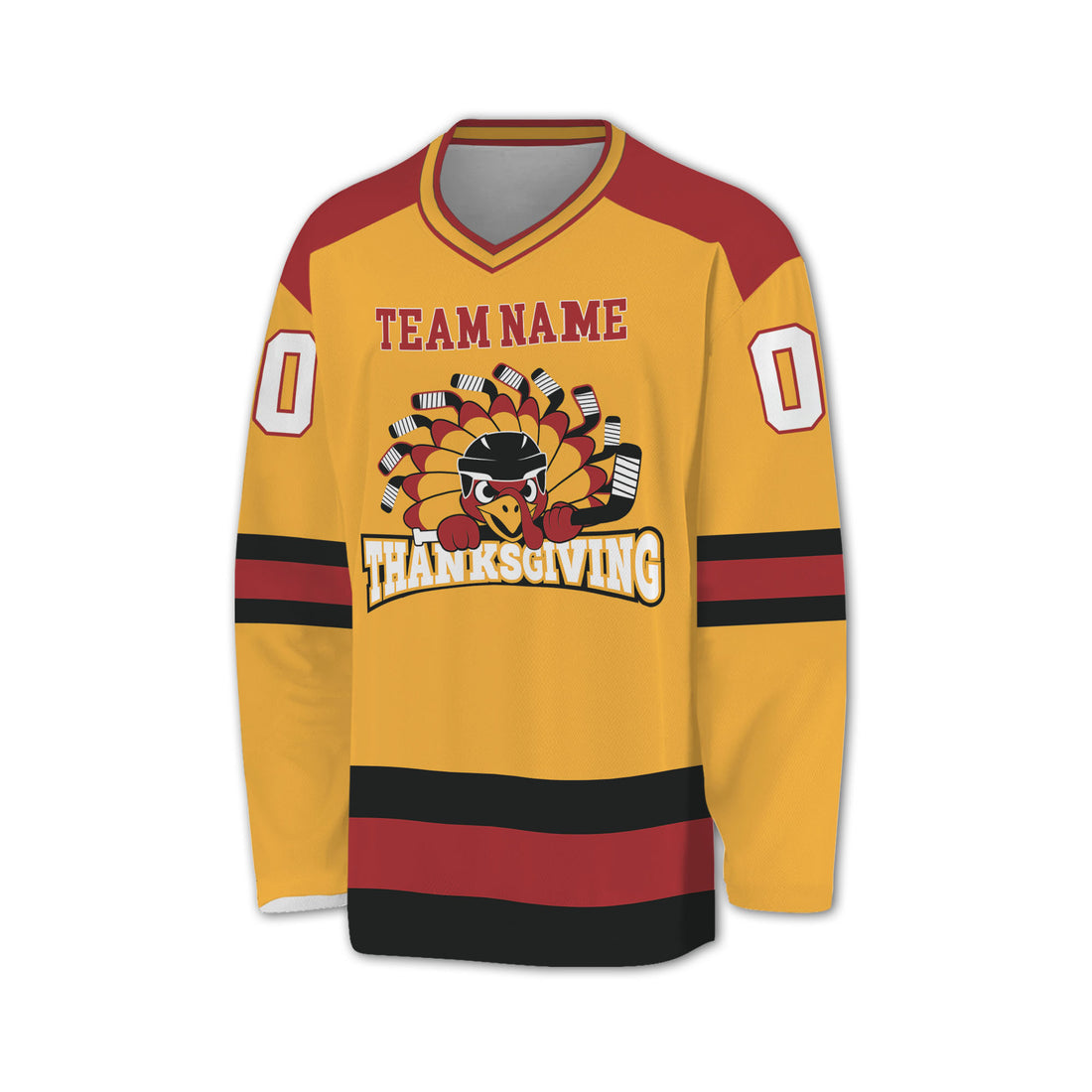 customized-hockey-jersey-thanksgiving-chicken-logo-yellow-basic-vdd35-6088