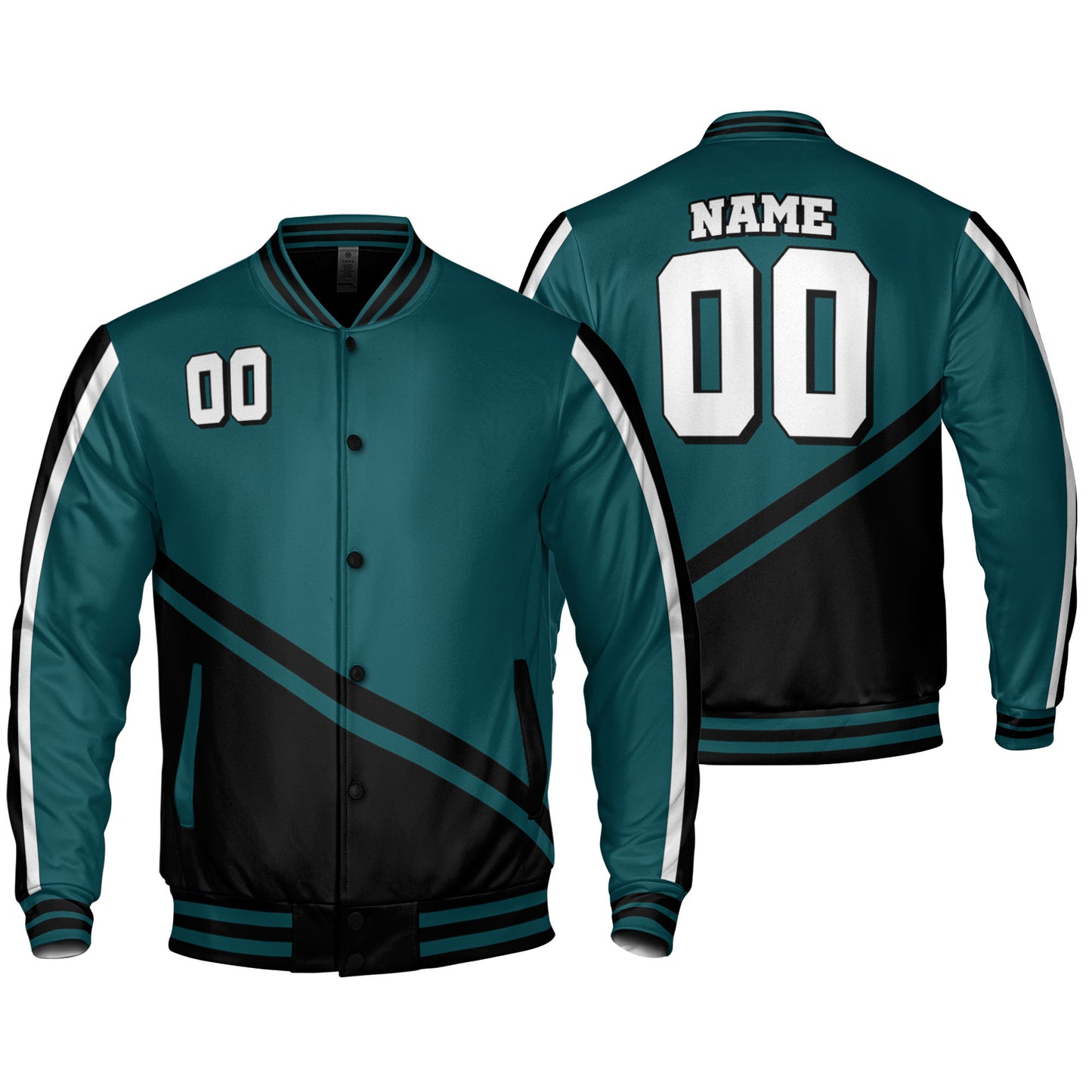 customized-name-and-number-football-varsity-jacket-diagonal-stripes-green-and-black-vdd20-7511