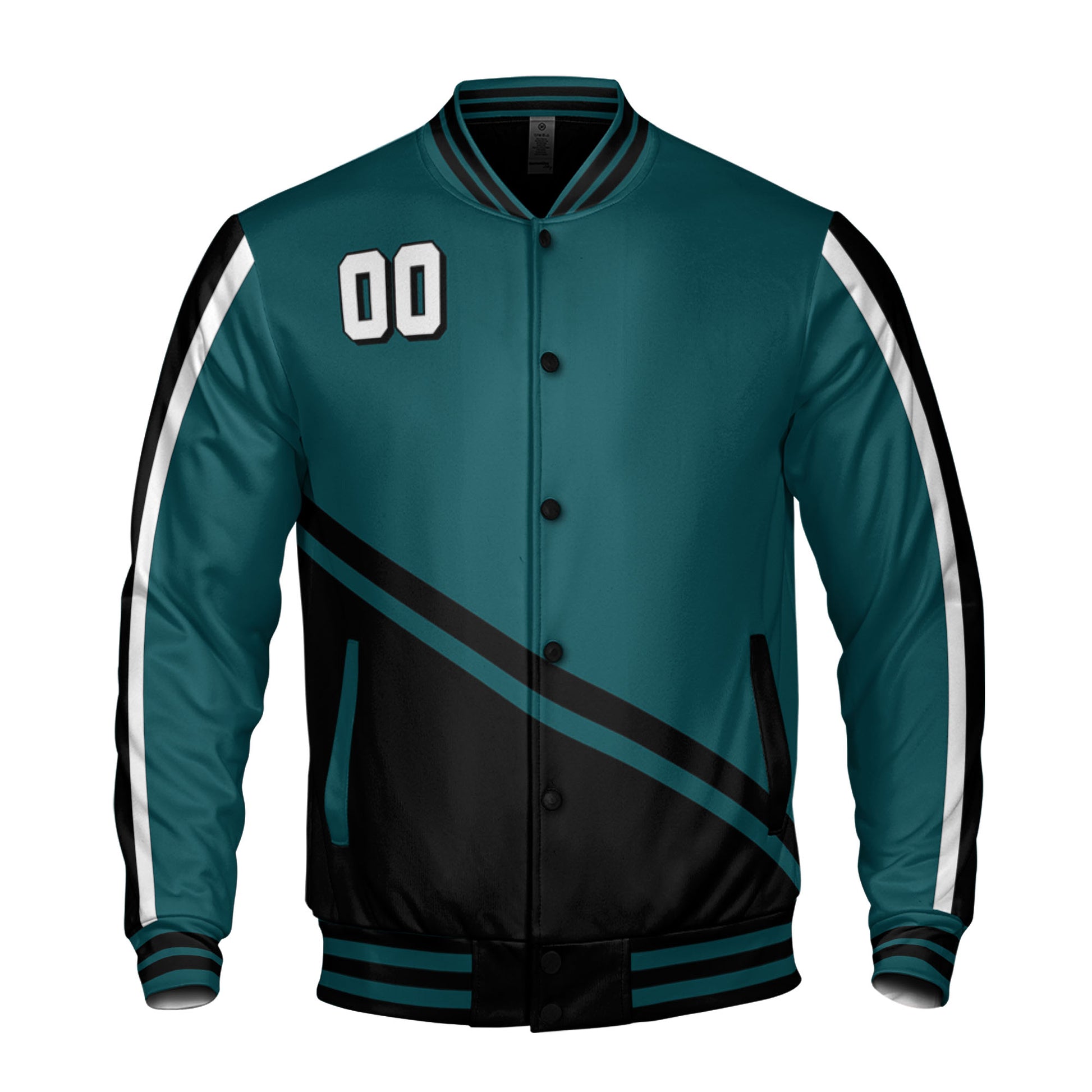 customized-name-and-number-football-varsity-jacket-diagonal-stripes-green-and-black-vdd20-7511