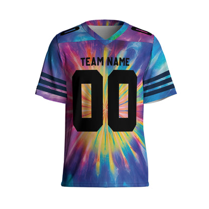 Customized name and team tie dye football jersey shirt 01 CA01