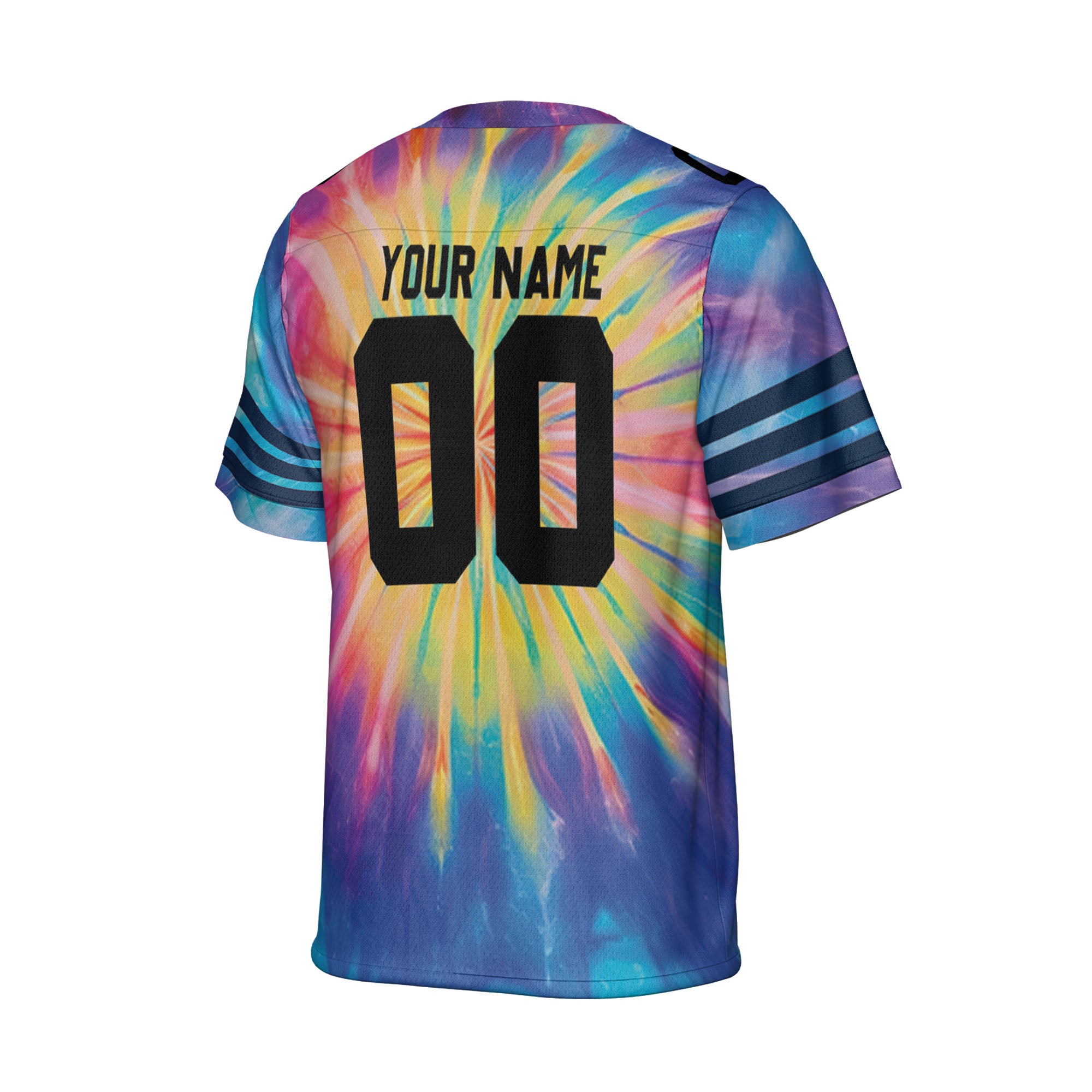 Customized name and team tie dye football jersey shirt 01 CA01