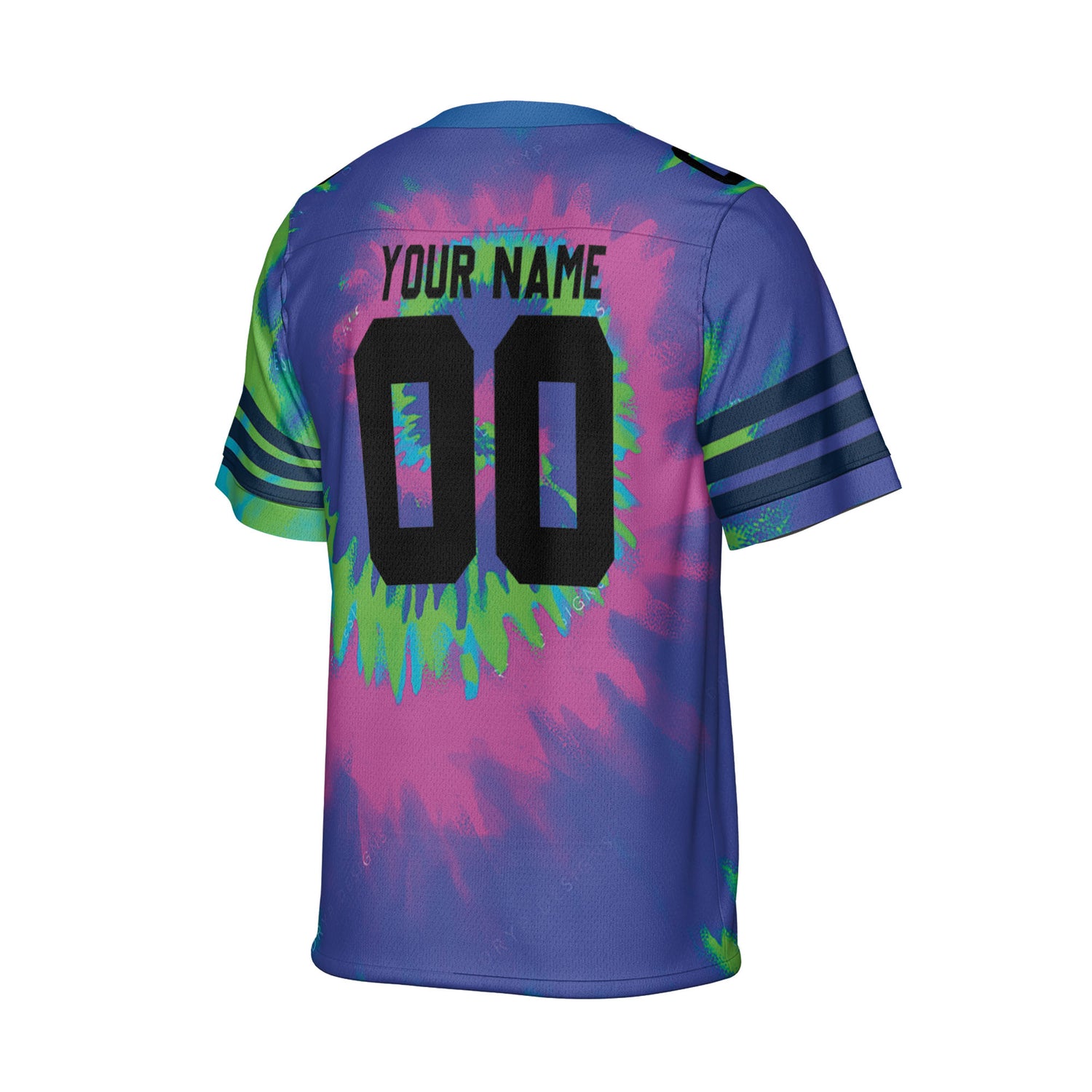 Customized name and team tie dye football jersey shirt 03 CA01