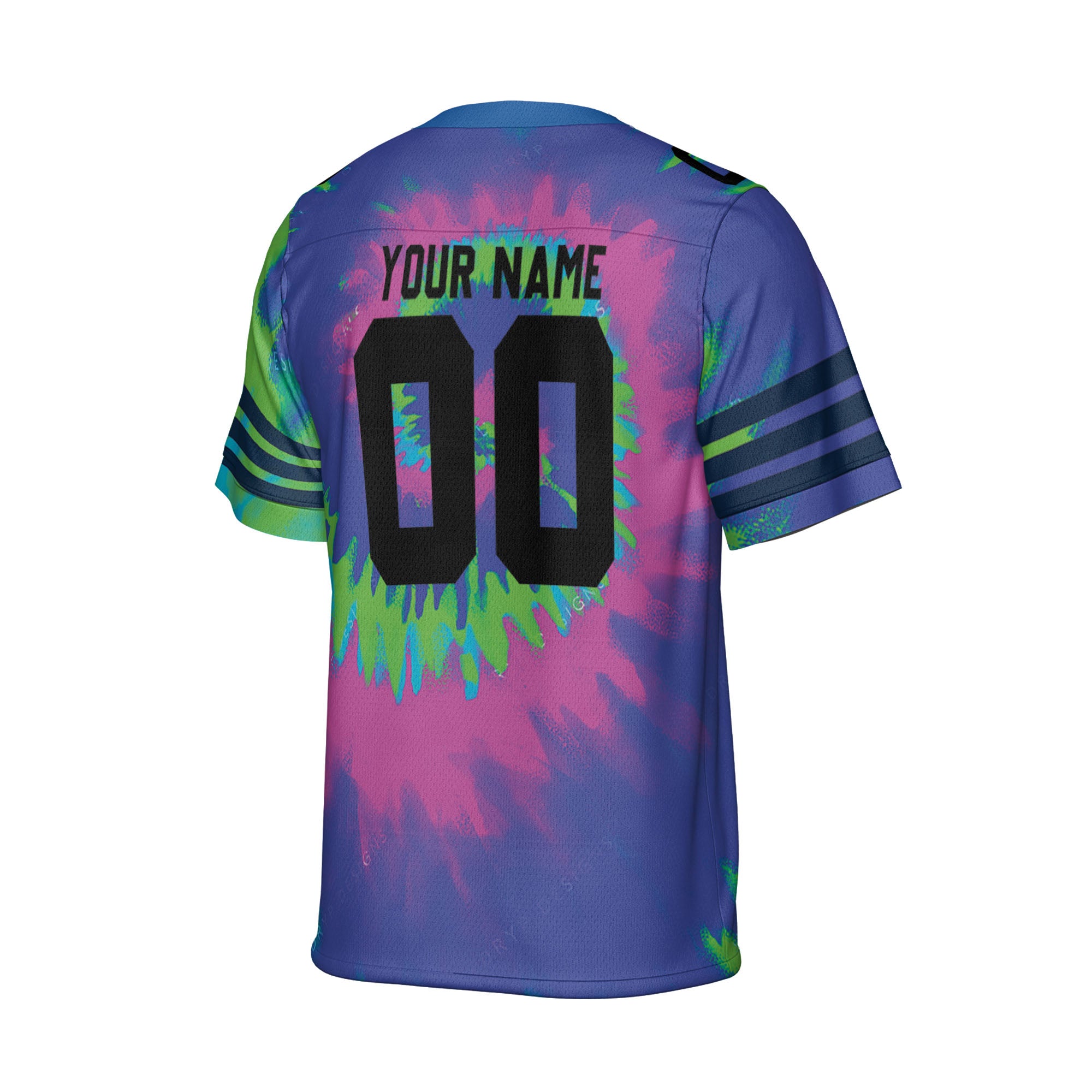 Customized name and team tie dye football jersey shirt 03 CA01