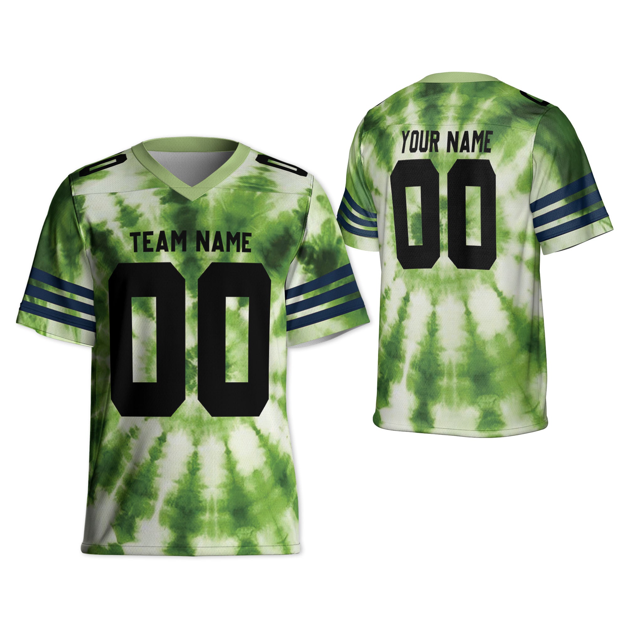 Customized name and team tie dye football jersey shirt 04 CA01