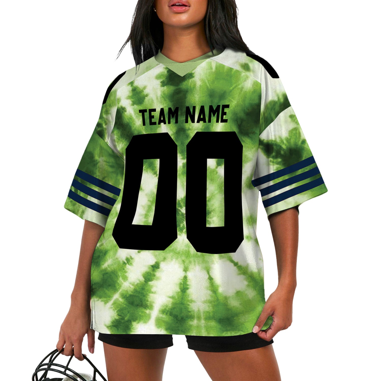 Customized name and team tie dye football jersey shirt 04 CA01