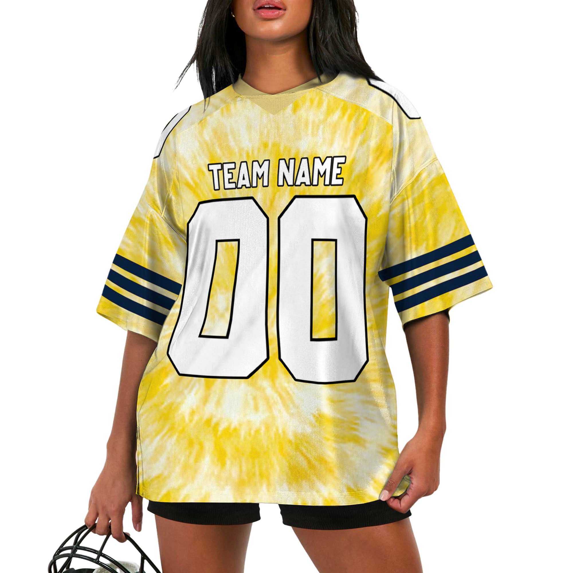 Customized name and team tie dye football jersey shirt 06 CA01