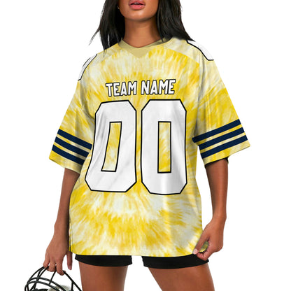 Customized name and team tie dye football jersey shirt 06 CA01