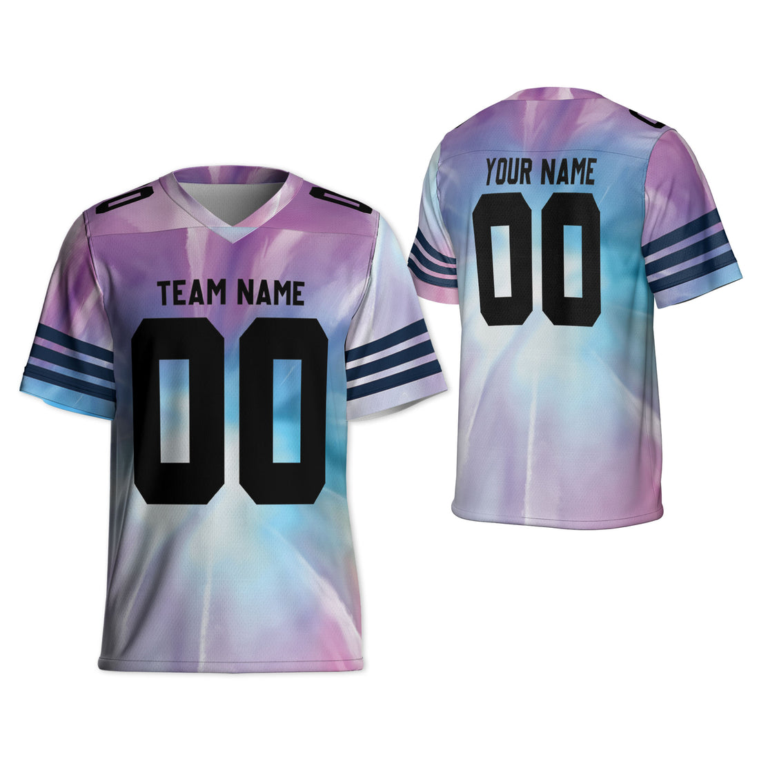 Customized name and team tie dye football jersey shirt 07 CA01