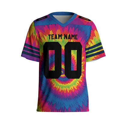 Customized name and team tie dye football jersey shirt 08 CA01