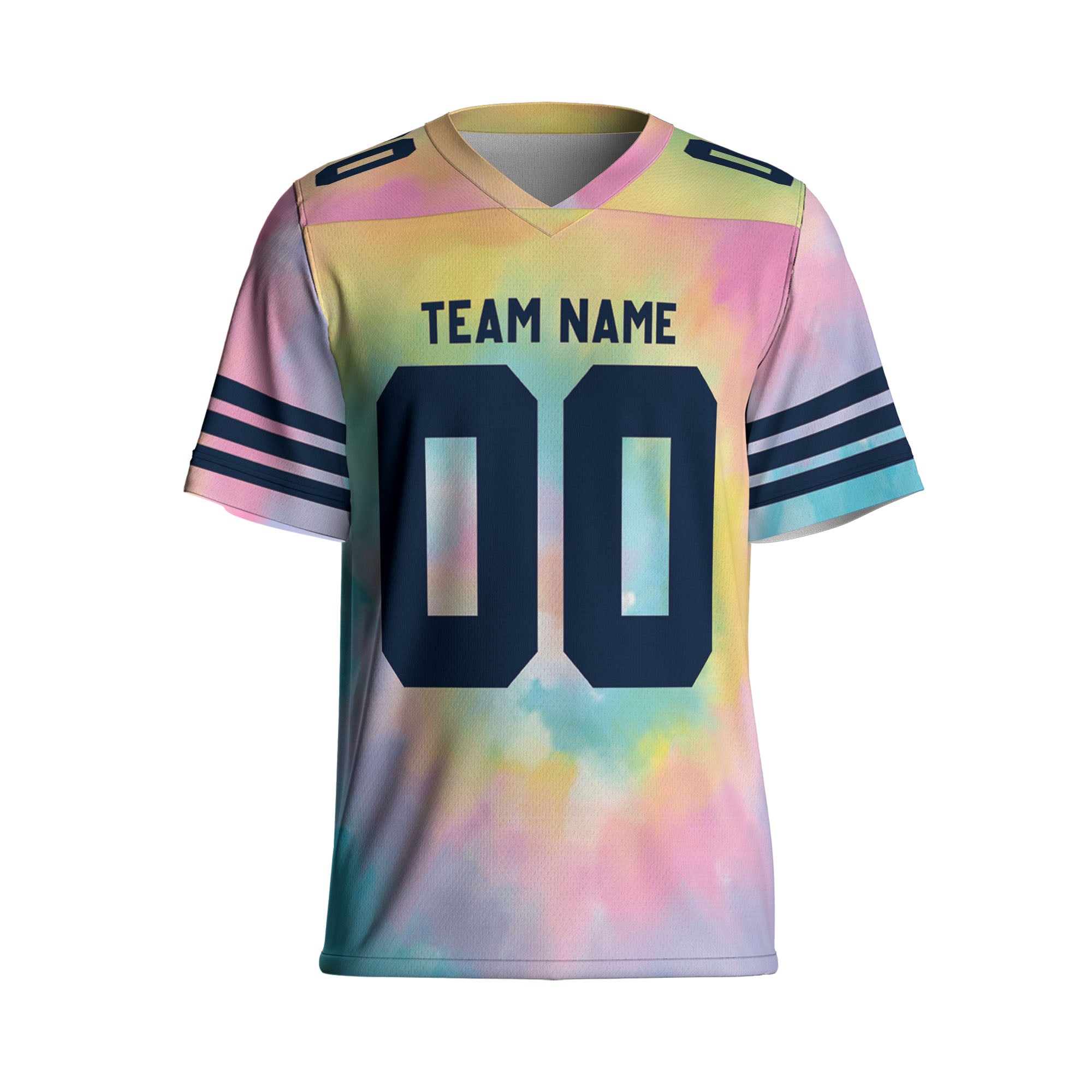 Customized name and team tie dye football jersey shirt 09 CA01