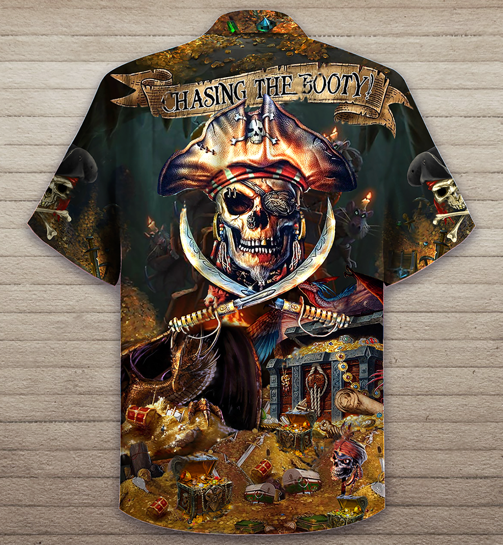 Skull Just A Chasing Booty Life - Hawaiian Shirt  - Owl Ohh