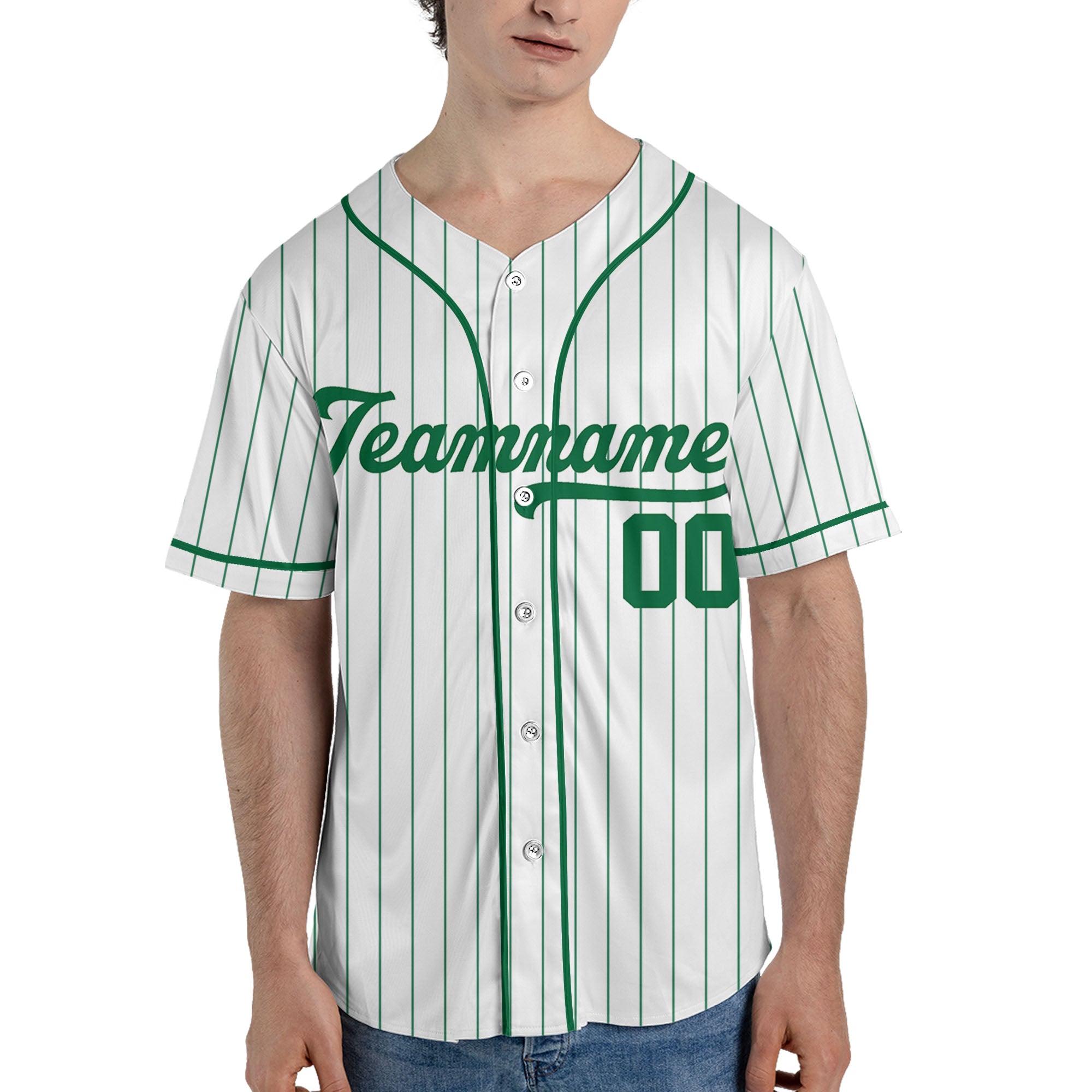 Green-Custom-Request-Stripe-Line-Custom-Colors-Personalized-Name-Baseball-Jersey
