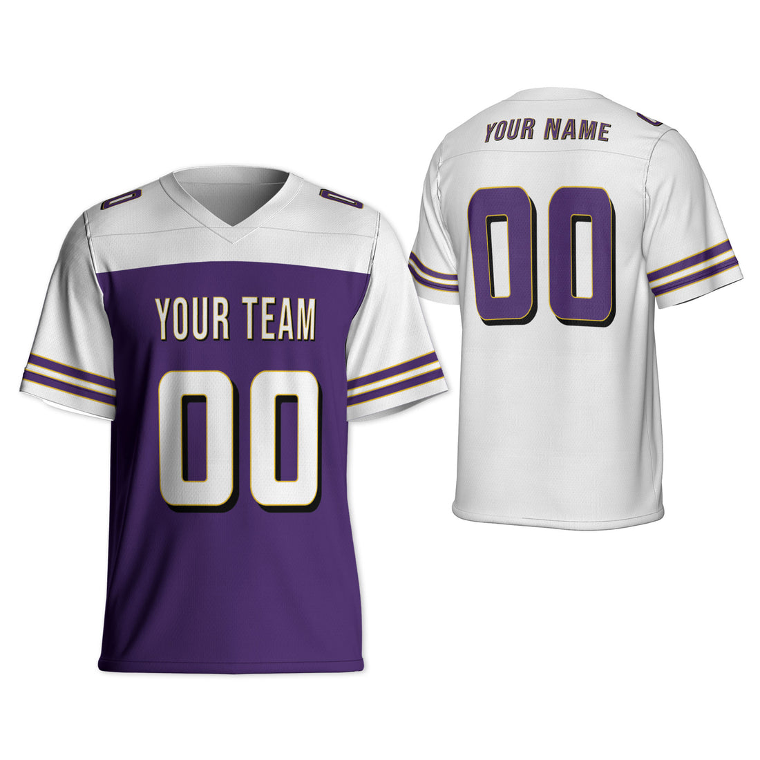 Custom-Football-Jersey-white-and-purple-I2