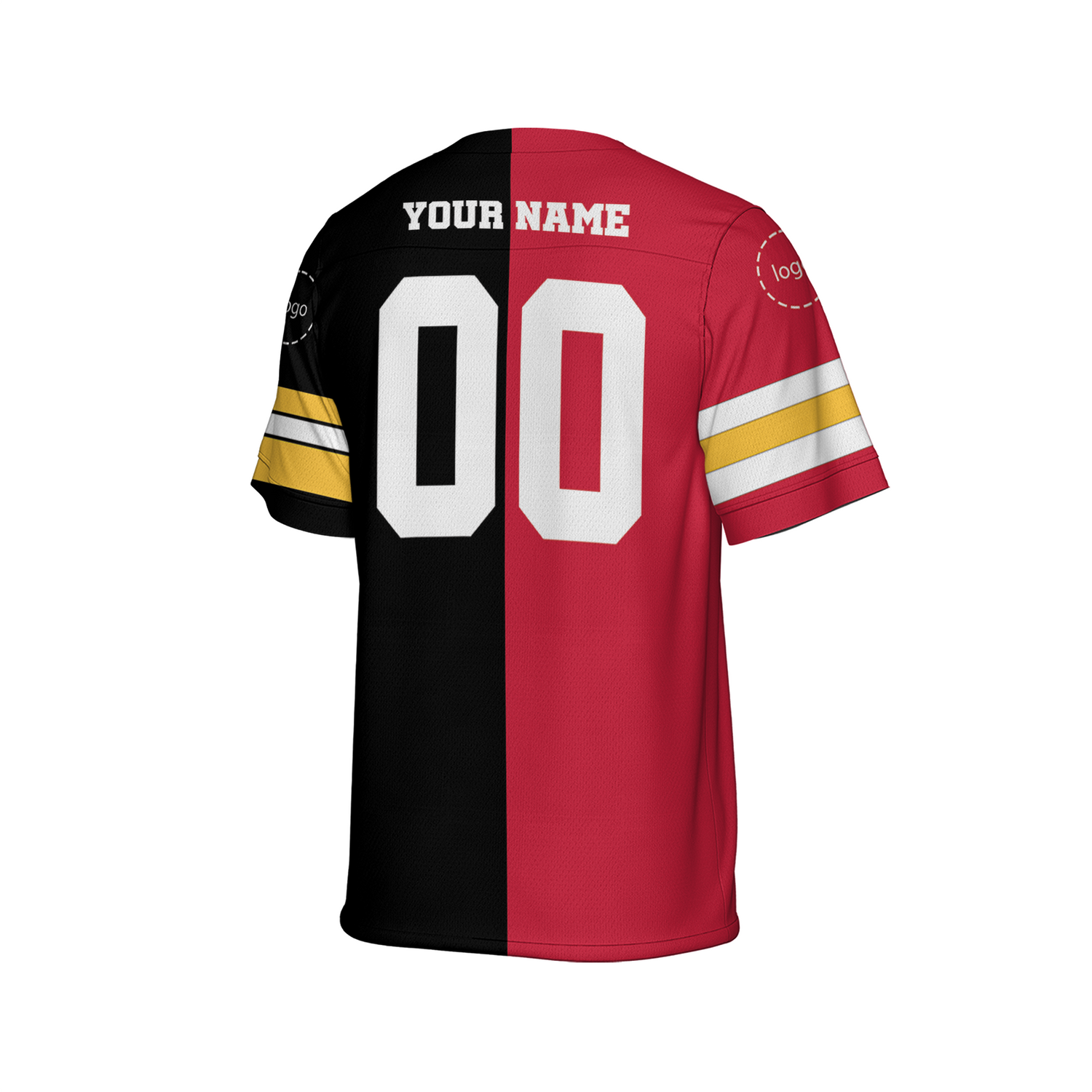 Personalized Any Two Team American Football Jersey Black And Red VDD65