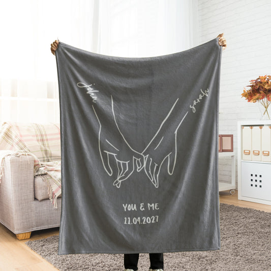 Personalised Couples Anniversary blanket, Valentine's Day Gift for Her Him Boyfriend Girlfriend Wife Husband. Custom Name Couple Throw 1635123061