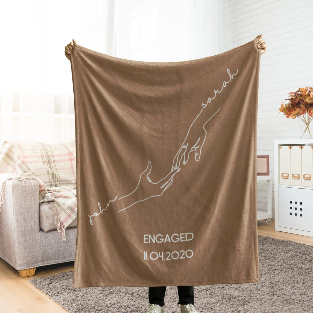 Personalised Couples Anniversary blanket, Valentine's Day Gift for Her Him Boyfriend Girlfriend Wife Husband. Custom Name Couple Throw 1635123061