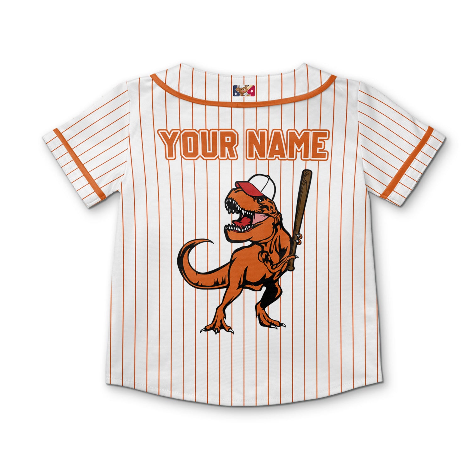 personalize-dinosaur-t-rex-playing-baseball-jersey-orange-i1-1613