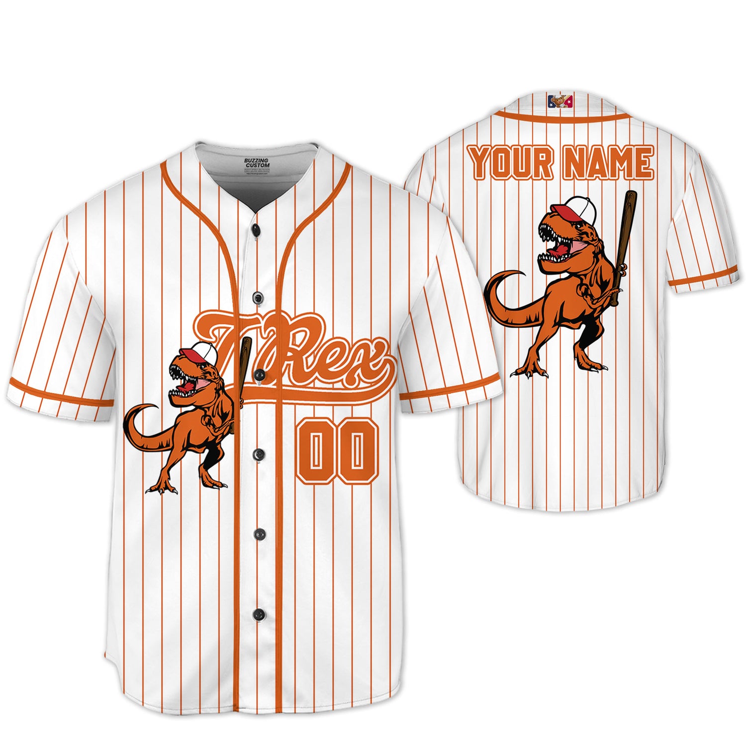 personalize-dinosaur-t-rex-playing-baseball-jersey-orange-i1-1613