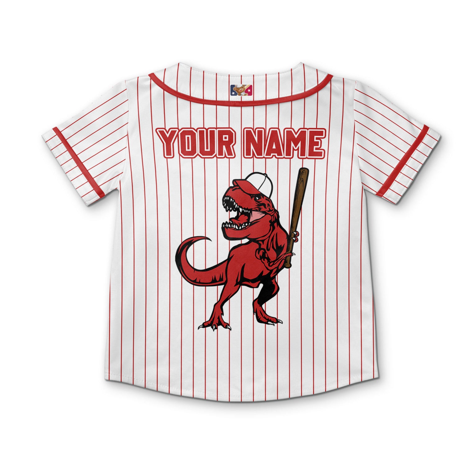 personalize-dinosaur-t-rex-playing-baseball-jersey-red-i1-8258