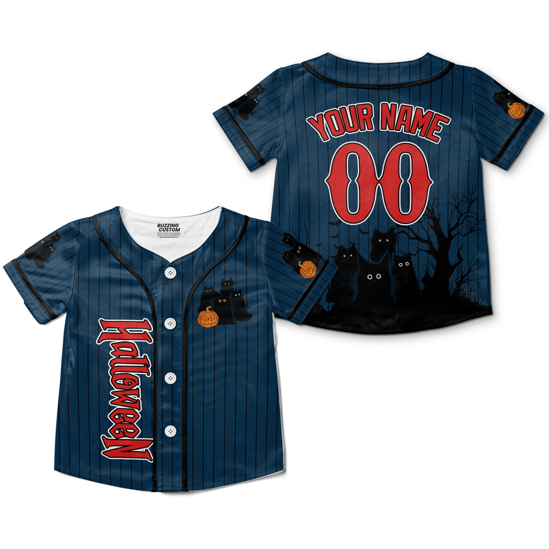 personalize-halloween-black-cat-navy-striped-i1-1739