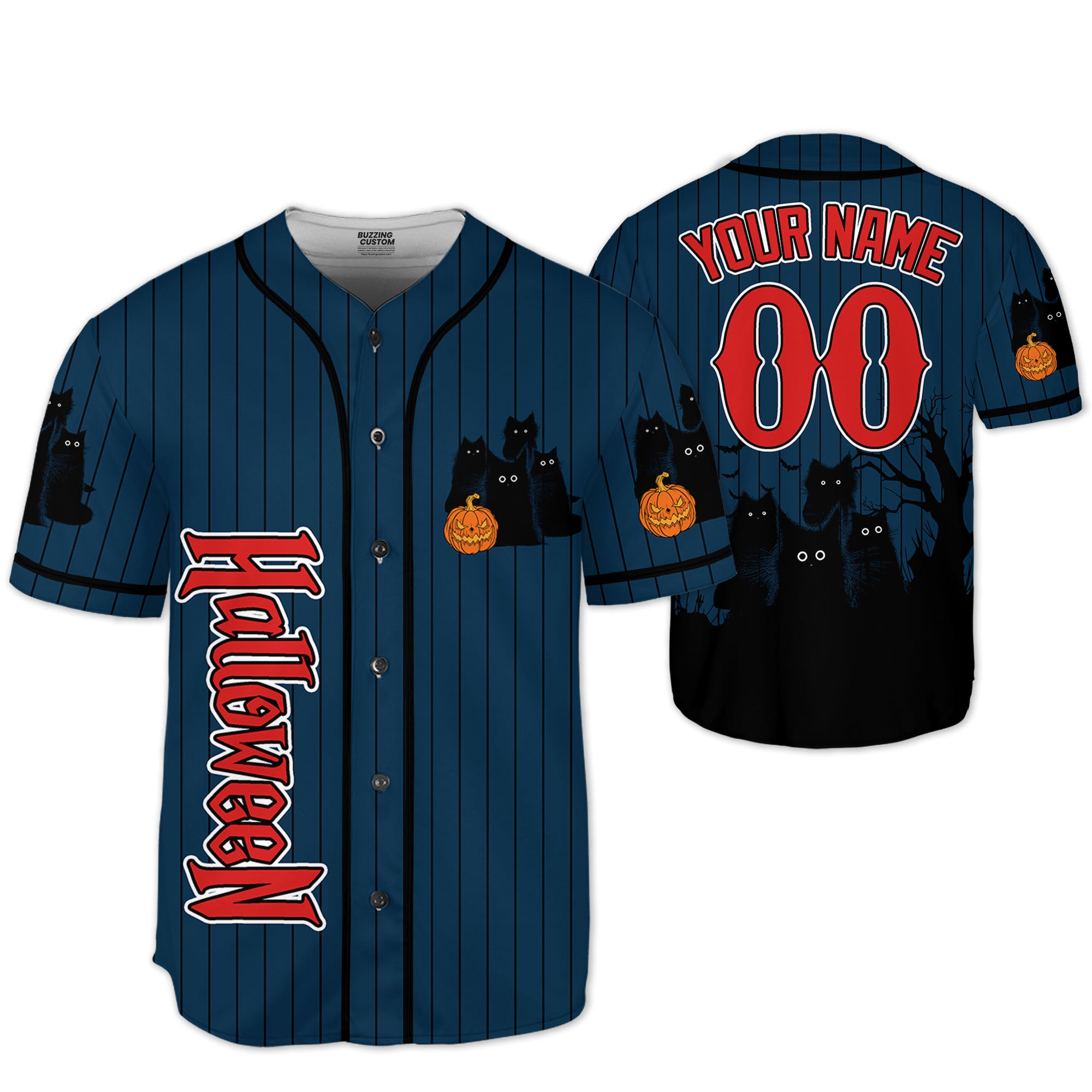 personalize-halloween-black-cat-navy-striped-i1-1739