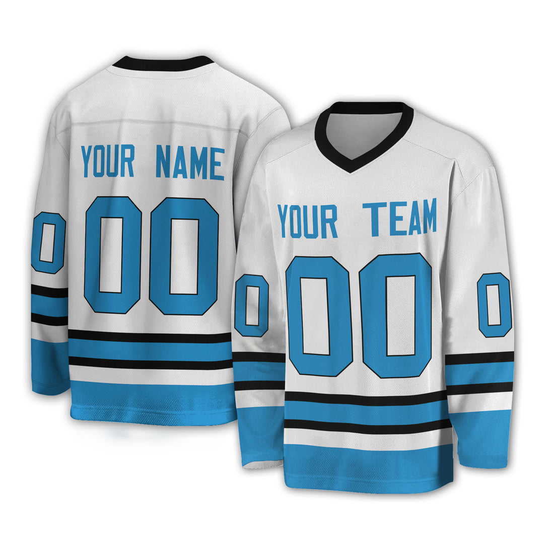 Personalize Hockey Sport Awesome White Blue NDA05