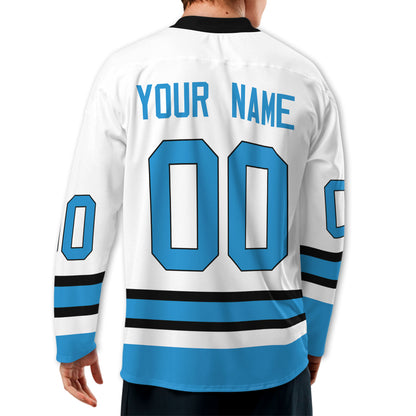 Personalize Hockey Sport Awesome White Blue NDA05