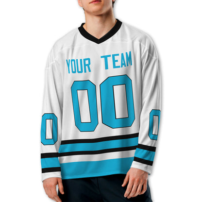 Personalize Hockey Sport Awesome White Cyan NDA05