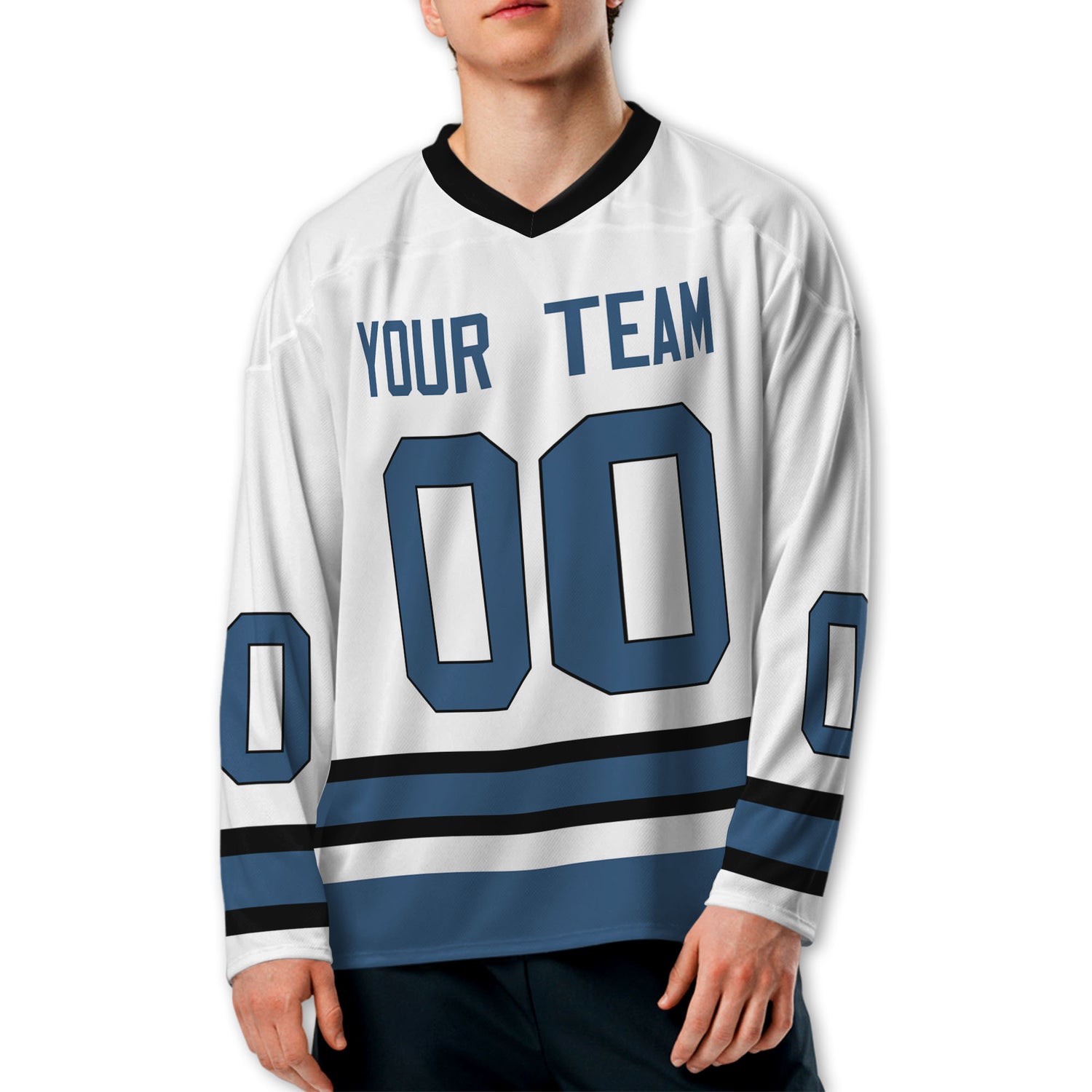 Personalize Hockey Sport Awesome White Navy NDA05