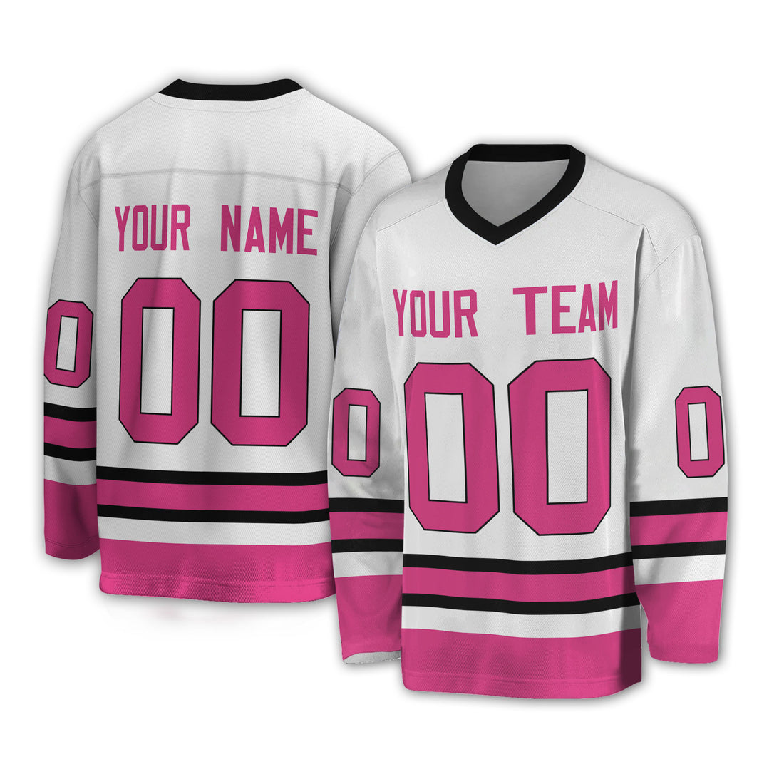 Personalize Hockey Sport Awesome White Pink NDA05
