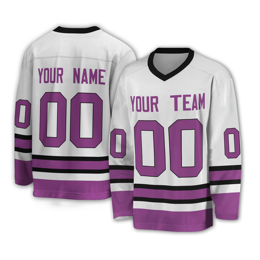 Personalize Hockey Sport Awesome White Purple NDA05