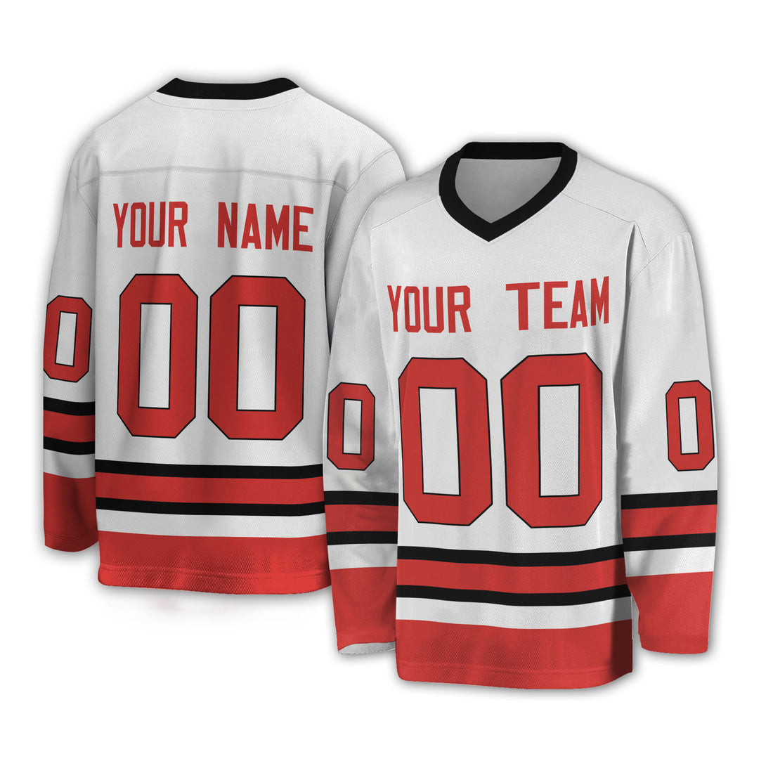 Personalize Hockey Sport Awesome White Red NDA05
