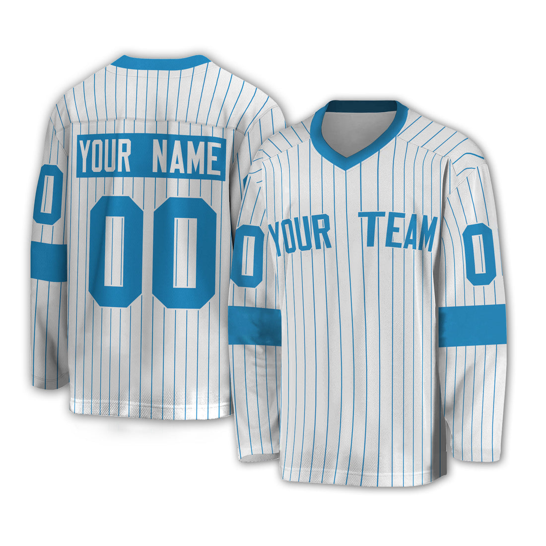 Personalize Jersey Sport Striped Awesome Blue NDA07