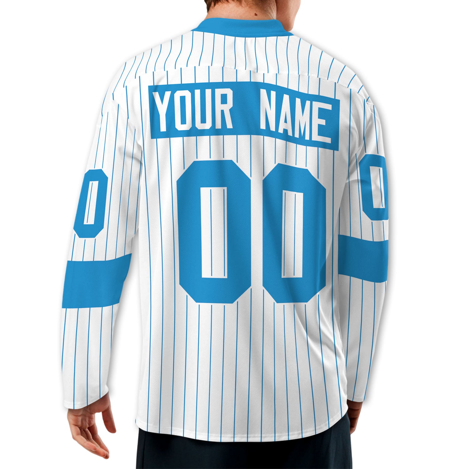 Personalize Jersey Sport Striped Awesome Blue NDA07