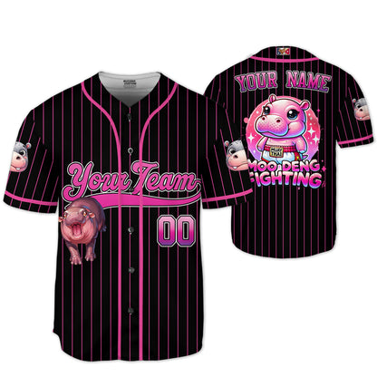 personalize-moo-deng-fighting-cute-striped-black-pink-baseball-jersey-i2-6694