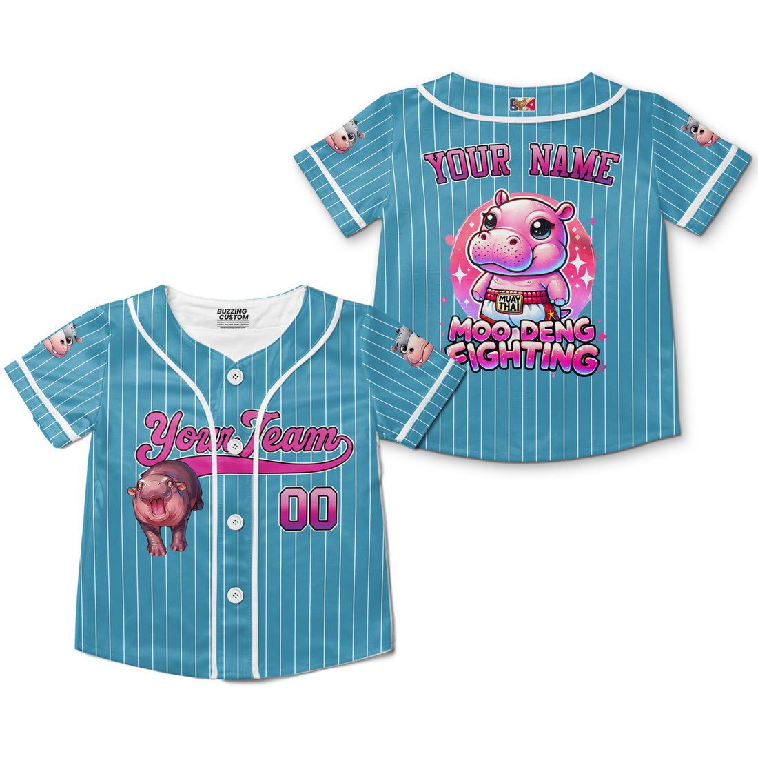 personalize-moo-deng-fighting-cute-striped-blue-pink-baseball-jersey-i2-8940
