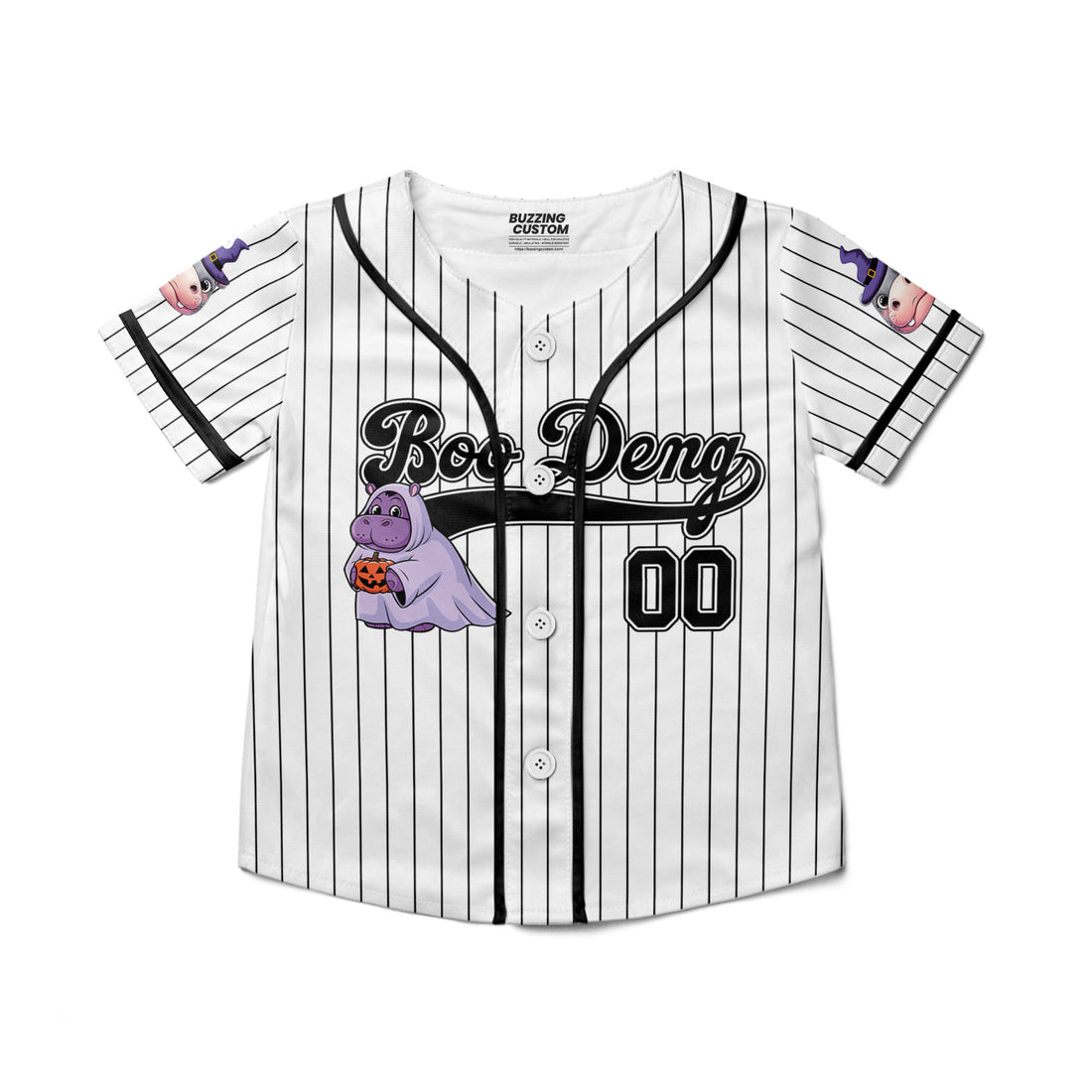 personalize-moo-deng-halloween-cute-black-baseball-jersey-i2-8964