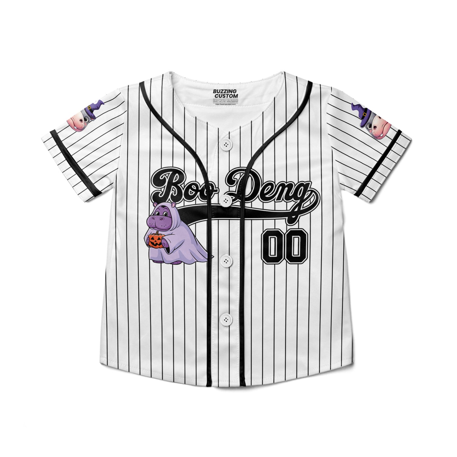 personalize-moo-deng-halloween-cute-black-baseball-jersey-i2-8964