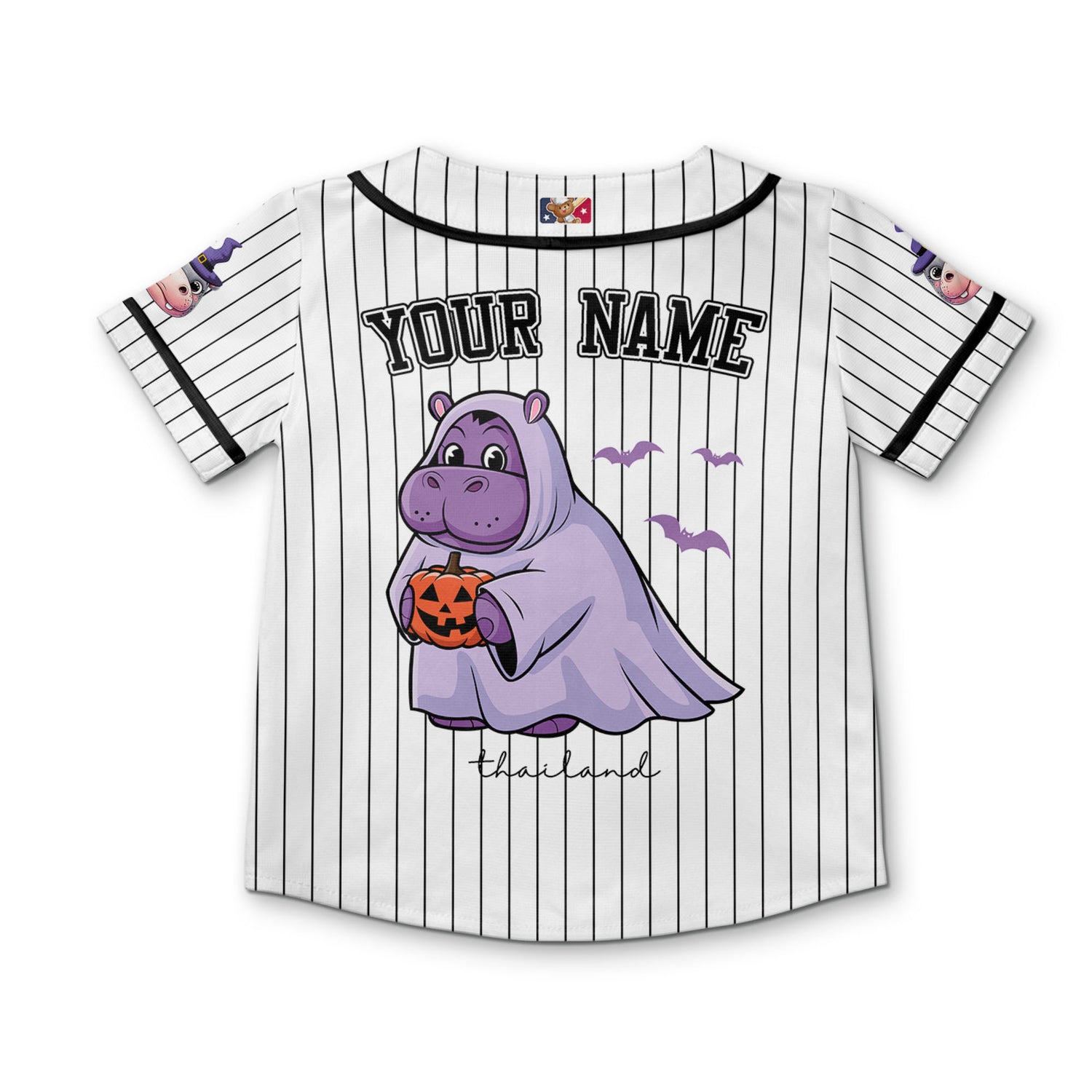 personalize-moo-deng-halloween-cute-black-baseball-jersey-i2-8964